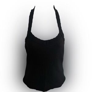 Ann Taylor Knit sleeveless Sweater - S black , cotton spandex